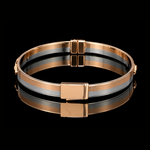 Load image into Gallery viewer, Men of Platinum | 6mm Platinum Bracelet with Rose Gold Jaguar for Men JL PTB 1300-A
