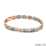 Load image into Gallery viewer, Men of Platinum | 6.75mm Platinum Rose Gold Bracelet for Men JL PTB 1359
