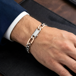 Load image into Gallery viewer, Men of Platinum | 6.75mm Platinum Rose Gold Figaro Bracelet for Men JL PTB 1362
