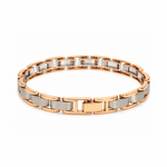 Load image into Gallery viewer, Men of Platinum | 7.25mm Platinum Rose Gold Bracelet for Men JL PTB 1367
