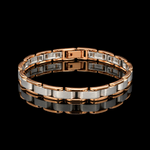 Load image into Gallery viewer, Men of Platinum | 7.25mm Platinum Rose Gold Bracelet for Men JL PTB 1367
