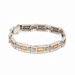 Load image into Gallery viewer, Men of Platinum | 8mm Platinum Rose Gold Bracelet for Men JL PTB 1368
