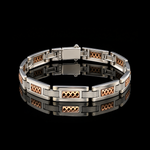Load image into Gallery viewer, Men of Platinum | 8mm Platinum Rose Gold Bracelet for Men JL PTB 1368

