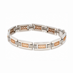 Load image into Gallery viewer, Men of Platinum | 8mm Platinum Rose Gold Bracelet for Men JL PTB 1368

