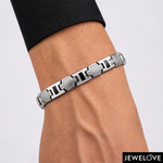 Load image into Gallery viewer, Men of Platinum | 7mm Platinum Bracelet with Black Enamel for Men JL PTB 1371
