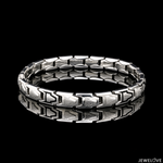 Load image into Gallery viewer, Men of Platinum | 7mm Platinum Classic Bracelet with Black Enamel for Men JL PTB 1372

