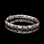 Load image into Gallery viewer, Men of Platinum | 7mm Platinum Classic Bracelet with Black Enamel for Men JL PTB 1372
