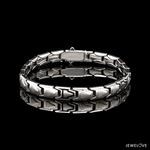 Load image into Gallery viewer, Men of Platinum | 7mm Platinum Classic Bracelet with Black Enamel for Men JL PTB 1372

