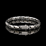 Load image into Gallery viewer, Men of Platinum | 7mm Platinum Classic Bracelet with Black Enamel for Men JL PTB 1372
