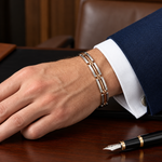Load image into Gallery viewer, Men of Platinum | 6.75mm Platinum 18k Rose Gold Bracelet for Men JL PTB 1373
