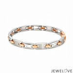 Load image into Gallery viewer, Men of Platinum | 6.5mm Platinum 18k Rose Gold Bracelet for Men JL PTB 1374
