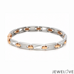Load image into Gallery viewer, Men of Platinum | 6.5mm Platinum 18k Rose Gold Bracelet for Men JL PTB 1374
