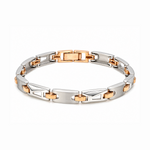 Load image into Gallery viewer, Men of Platinum | 6.5mm Platinum 18k Rose Gold Bracelet for Men JL PTB 1374
