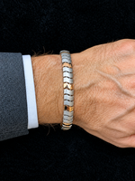 Load image into Gallery viewer, Men of Platinum | 7.75mm Platinum 18k Rose Gold Double Side Bracelet for Men JL PTB 1375

