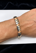 Load image into Gallery viewer, Men of Platinum | 7.75mm Platinum 18k Rose Gold Double Side Bracelet for Men JL PTB 1375
