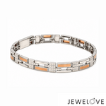 Load image into Gallery viewer, Men of Platinum | 7mm Platinum 18k Rose Gold Bracelet for Men JL PTB 1376
