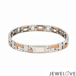 Load image into Gallery viewer, Men of Platinum | 7mm Platinum 18k Rose Gold Bracelet for Men JL PTB 1376
