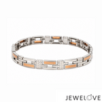 Load image into Gallery viewer, Men of Platinum | 7mm Platinum 18k Rose Gold Bracelet for Men JL PTB 1376

