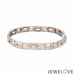 Load image into Gallery viewer, Men of Platinum | 7mm Platinum 18k Rose Gold Bracelet for Men JL PTB 1376
