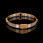 Load image into Gallery viewer, Men of Platinum | 6mm Platinum Horse Bracelet with Rose Gold for Men JL PTB 1384
