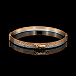Load image into Gallery viewer, Men of Platinum | 6mm Platinum Horse Bracelet with Rose Gold for Men JL PTB 1384
