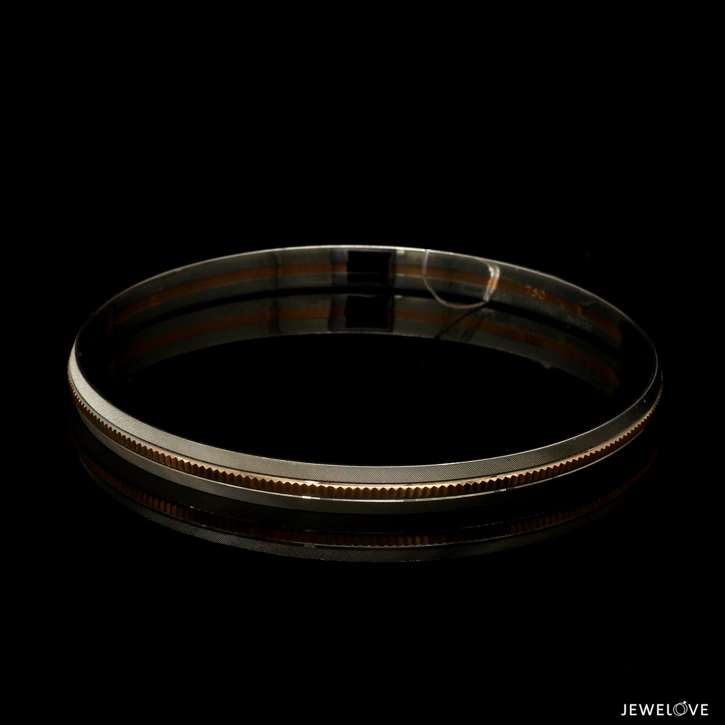 6mm Platinum & Rose Gold Kada for Men JL PTB 1310