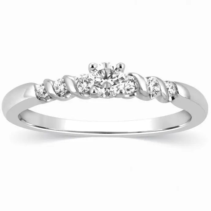 15 Pointer Platinum Single Diamond Ring with Diamond Shank for Women JL PT 308  VVS-GH Jewelove