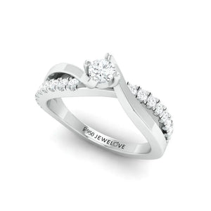 15 Pointer Platinum Solitaire Ring with a Twist JL PT 675  VVS-GH Jewelove.US