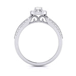 Load image into Gallery viewer, 15-Pointer Solitaire Halo Diamond Split Shank Ring JL PT G 102   Jewelove.US
