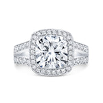 Load image into Gallery viewer, 2 cts. Halo Cushion Solitaire Diamond Split Shank Platinum Ring JL PT WB5815E - A
