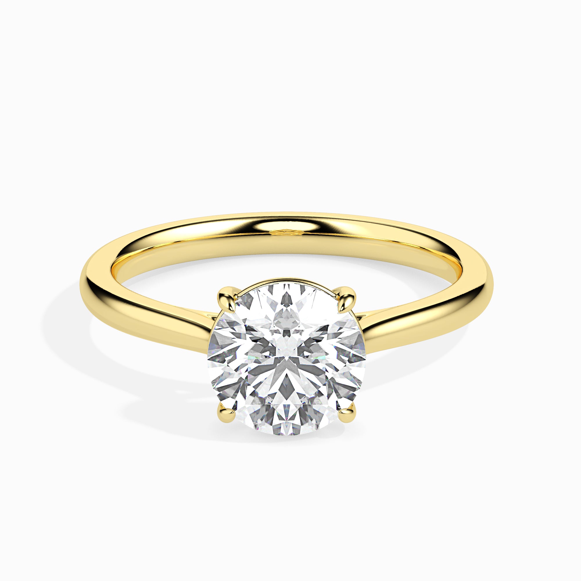 1 Carat Solitaire Diamond 18K Yellow Gold Ring JL AU 19001Y-C