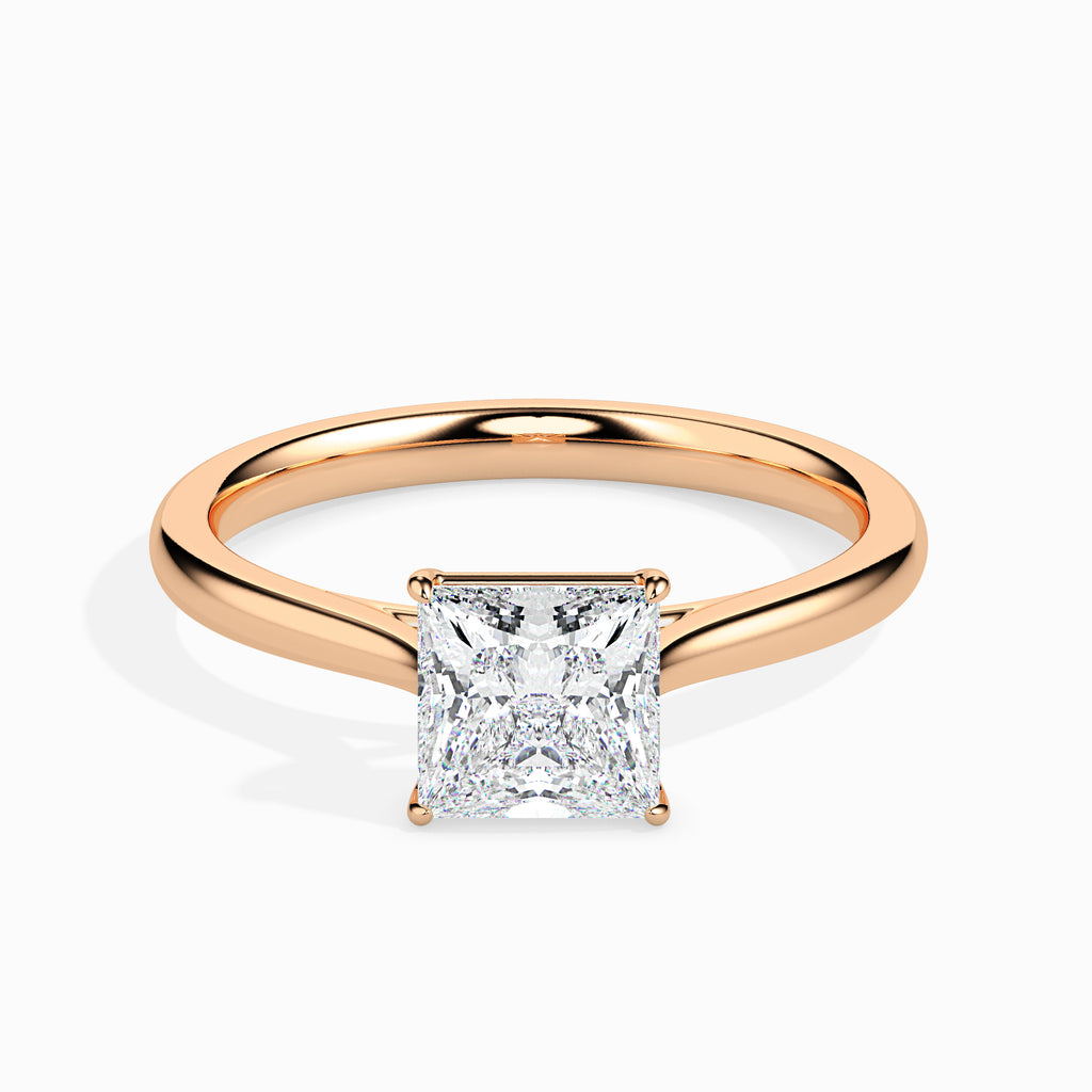 30-Pointer Princess Cut Solitaire Diamond 18K Rose Gold Ring JL AU 19002R   Jewelove.US