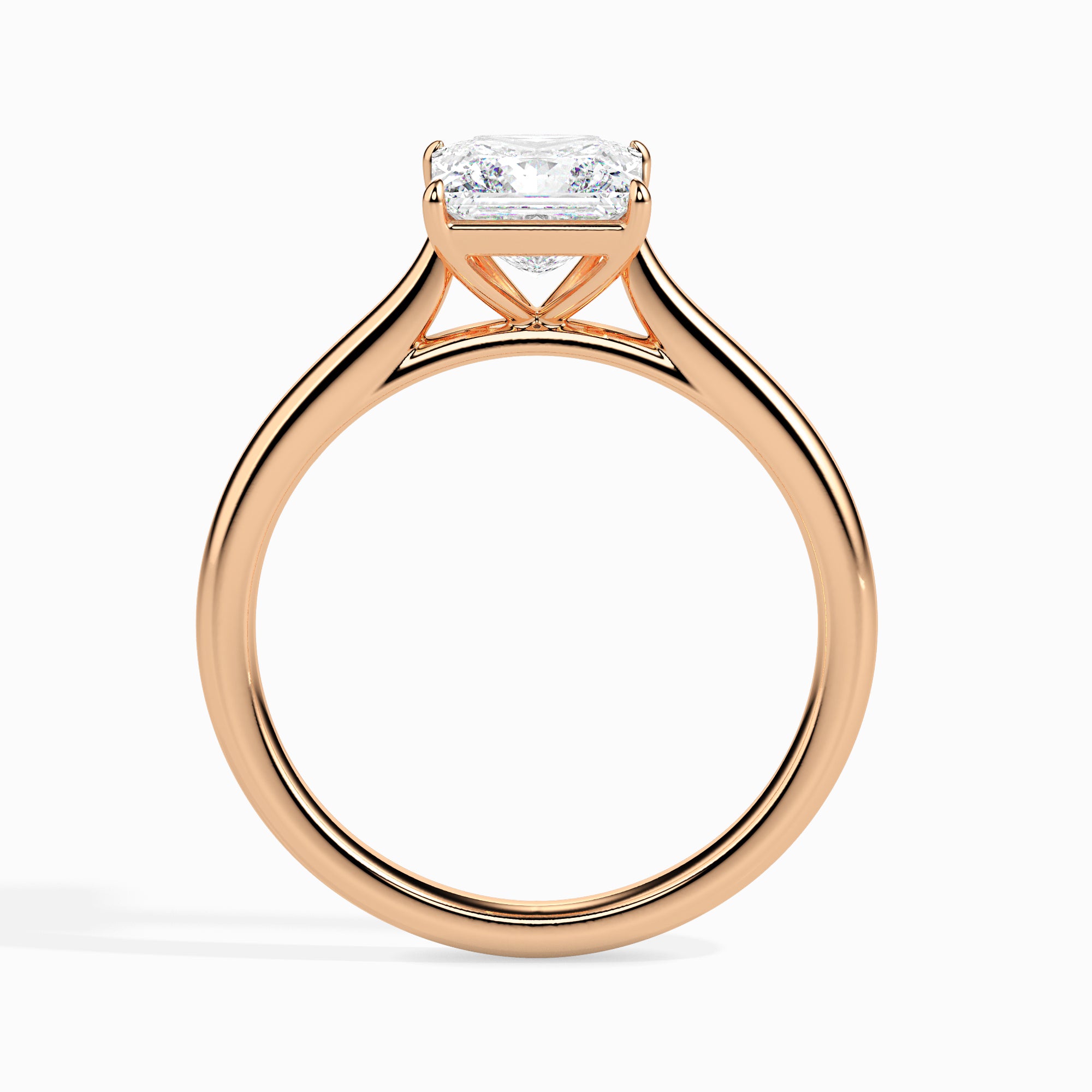 70-Pointer Princess Cut Solitaire Diamond 18K Rose Gold Ring JL AU 19002R-B   Jewelove.US