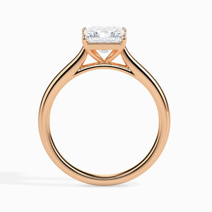 1 Carat Princess Cut Solitaire Diamond 18K Rose Gold Ring JL AU 19002R-C