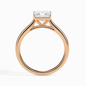 50-Pointer Princess Cut Solitaire Diamond 18K Rose Gold Ring JL AU 19002R-A