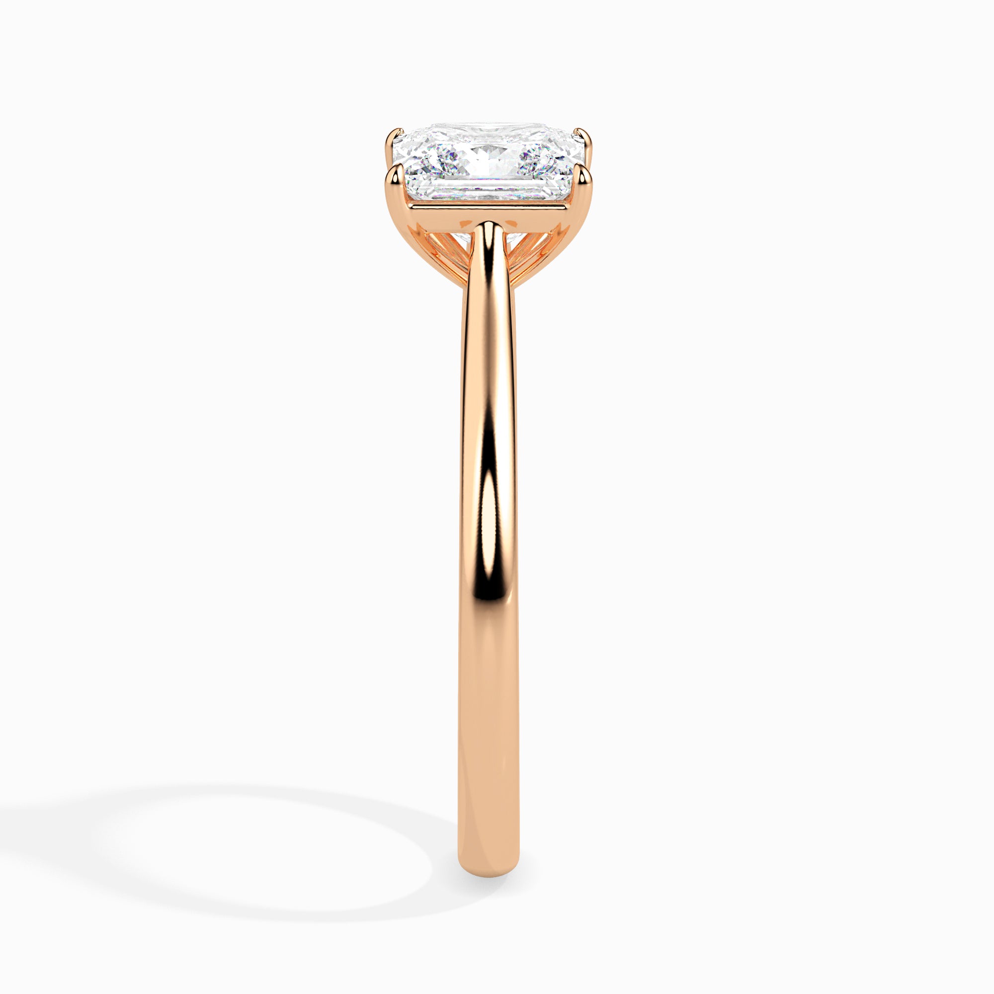 1 Carat Princess Cut Solitaire Diamond 18K Rose Gold Ring JL AU 19002R-C