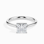 Load image into Gallery viewer, 1 Carat Princess cut Diamond Solitaire Platinum Ring JL PT 19002-C
