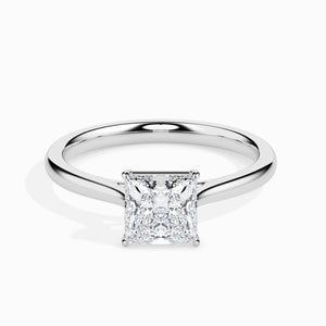 1 Carat Princess cut Diamond Solitaire Platinum Ring JL PT 19002-C