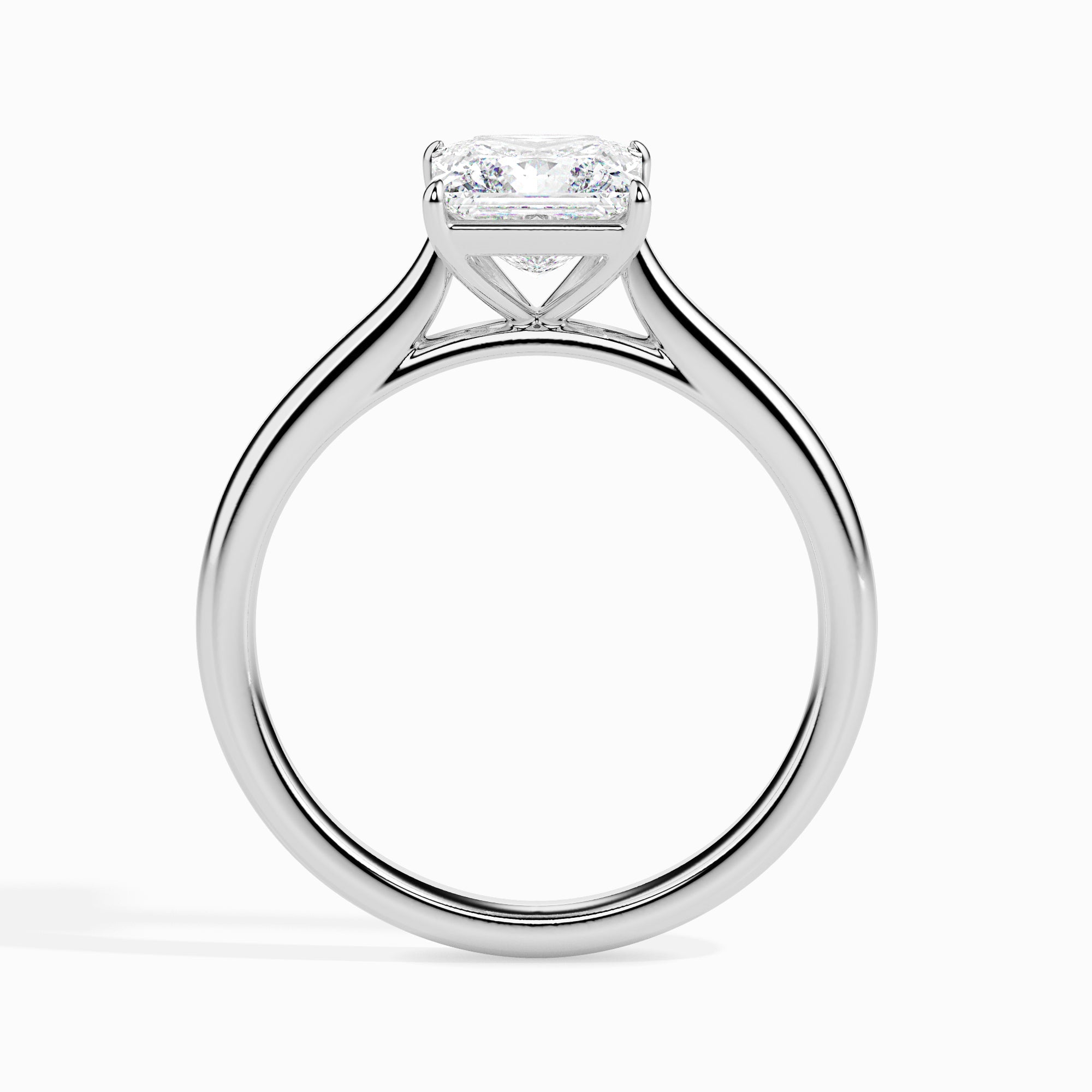 1 Carat Princess cut Diamond Solitaire Platinum Ring JL PT 19002-C