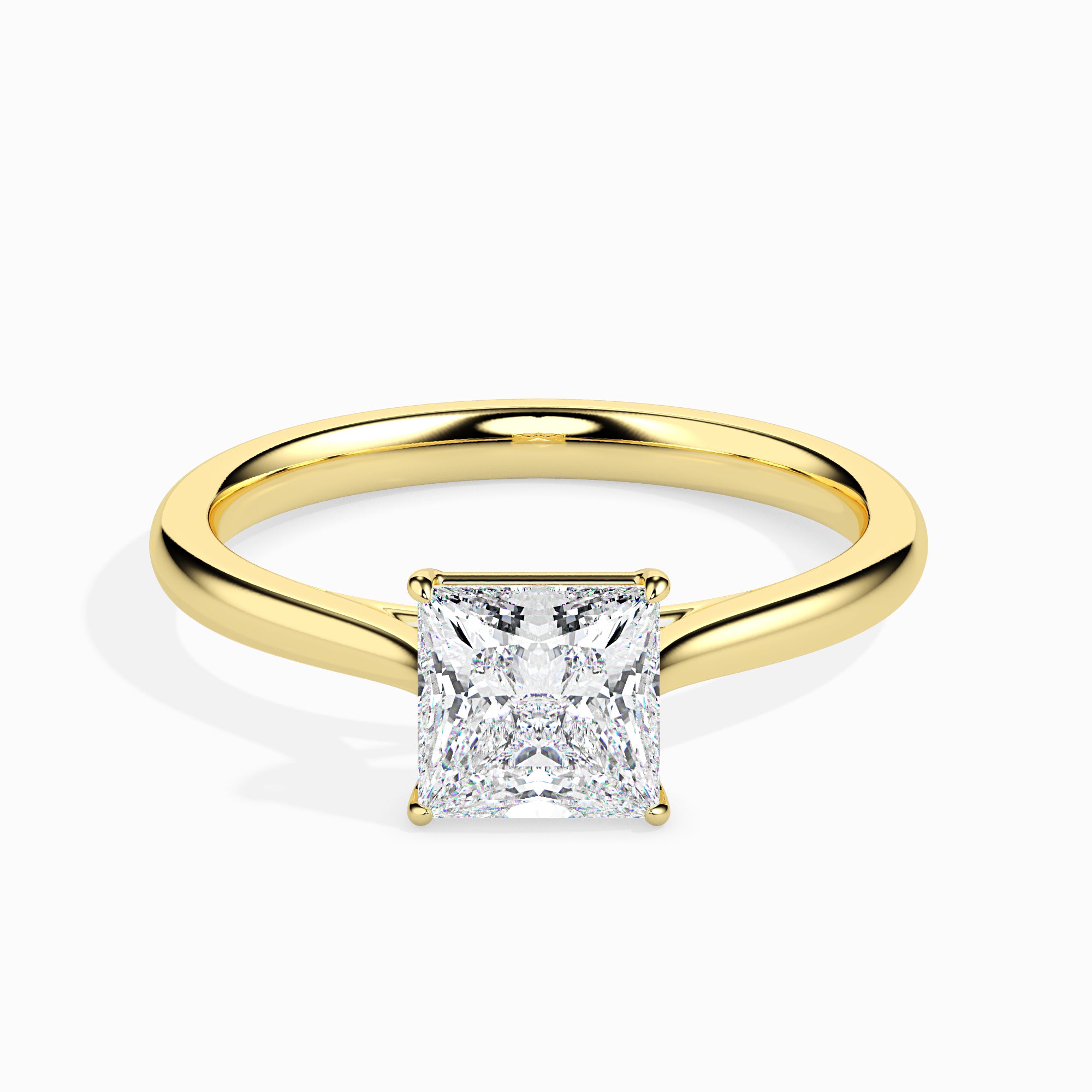 70-Pointer Princess Cut Solitaire 18K Yellow Gold Ring JL AU 19002Y-B   Jewelove.US