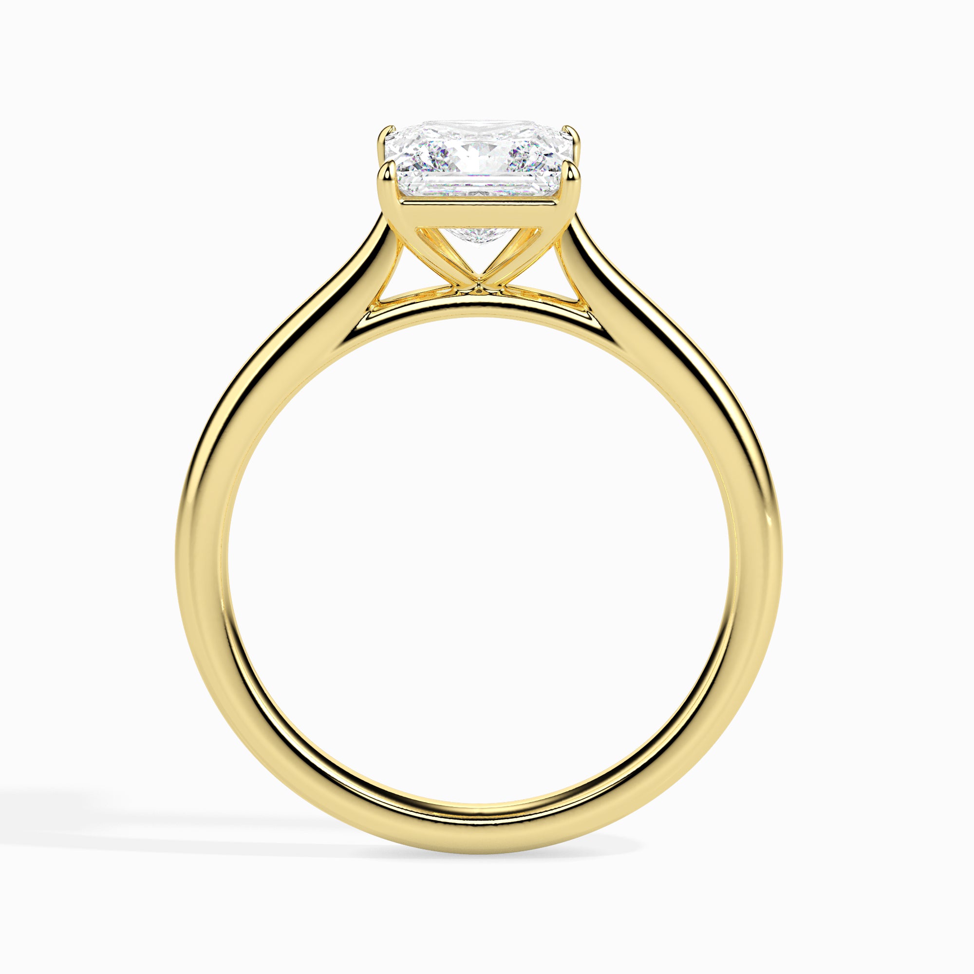 1 Carat Princess Cut Solitaire 18K Yellow Gold Ring JL AU 19002Y-C