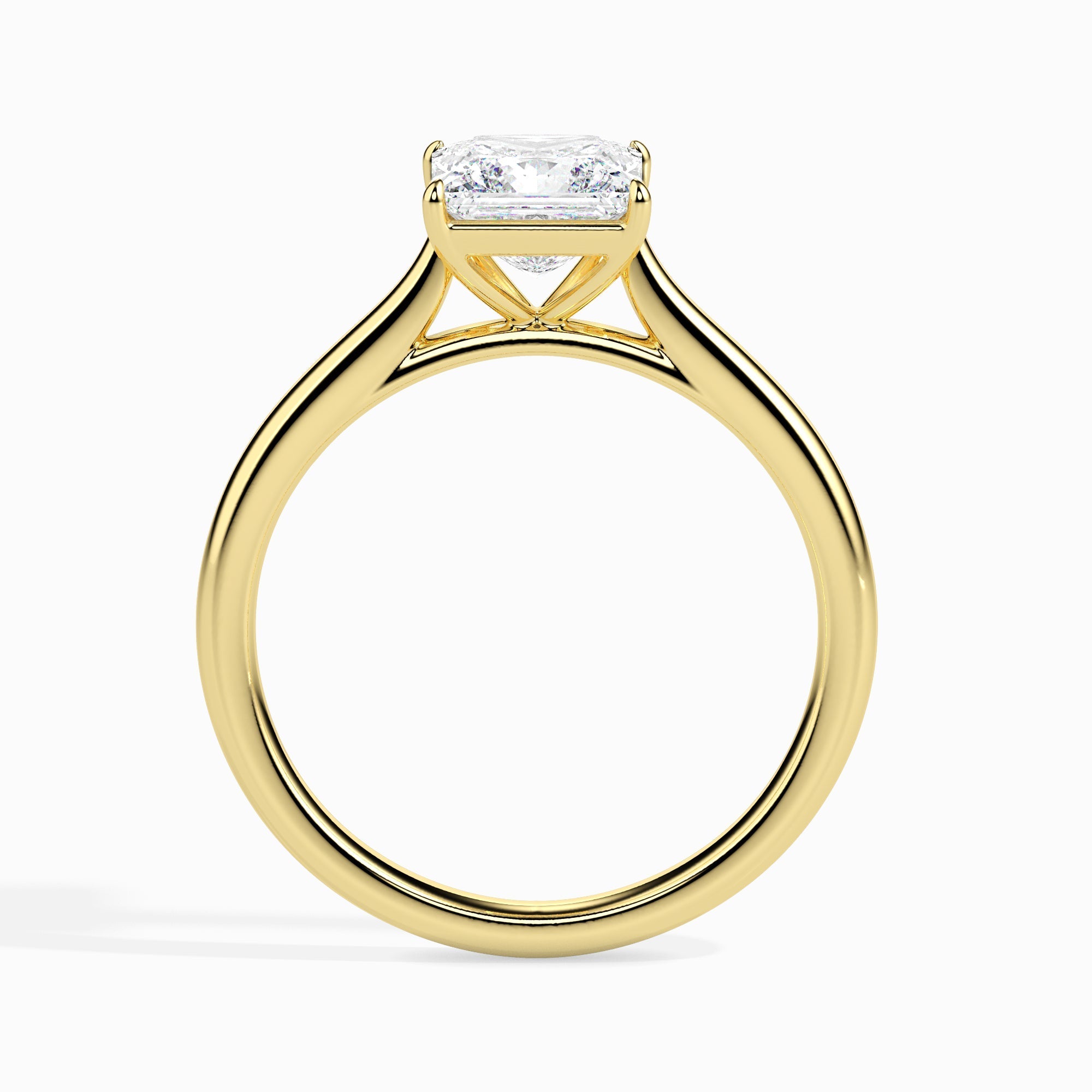 70-Pointer Princess Cut Solitaire 18K Yellow Gold Ring JL AU 19002Y-B