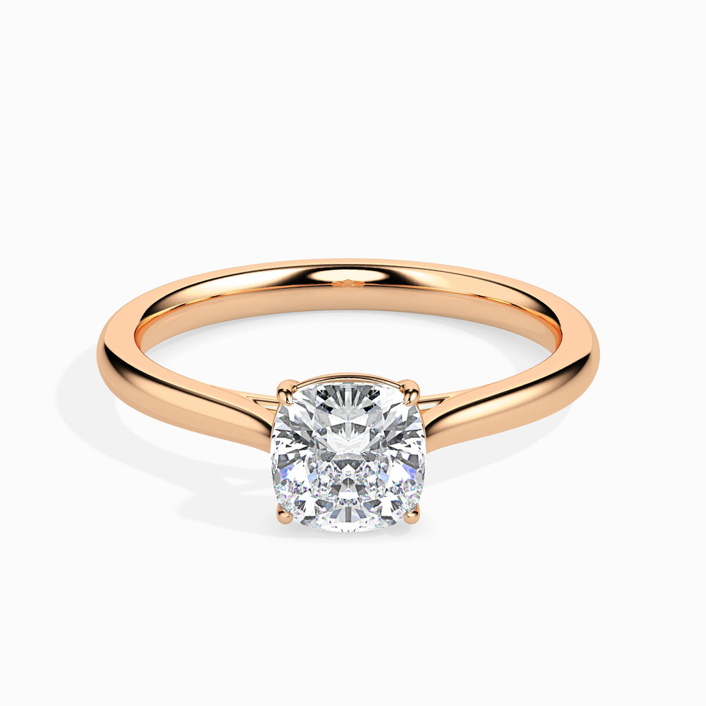70-Pointer Cushion Cut Solitaire Diamond 18K Rose Gold Ring JL AU 19003R-B   Jewelove.US