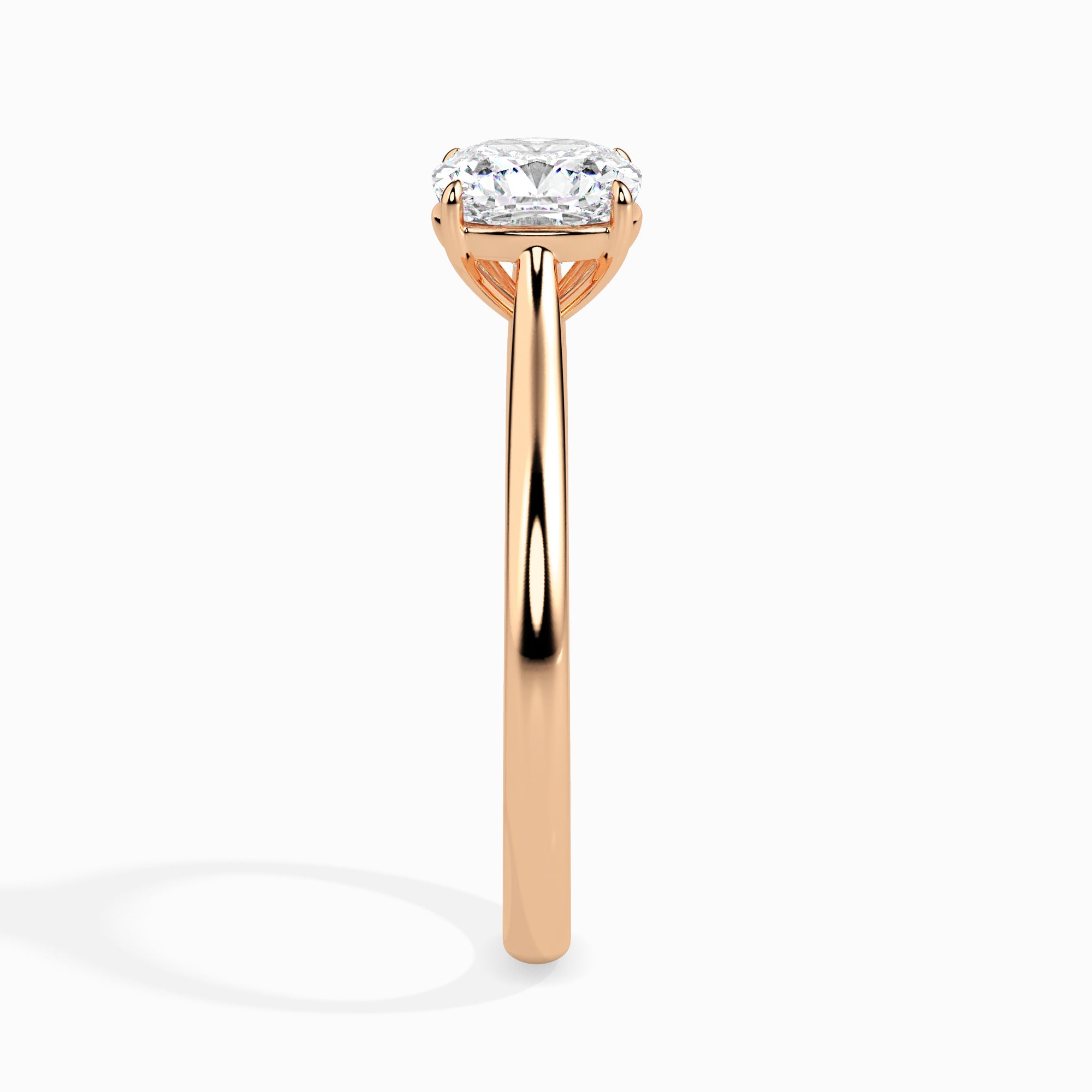 70-Pointer Cushion Cut Solitaire Diamond 18K Rose Gold Ring JL AU 19003R-B