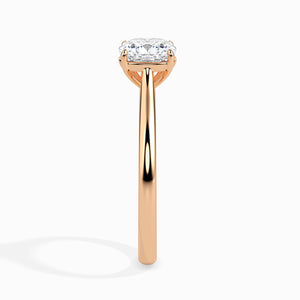 70-Pointer Cushion Cut Solitaire Diamond 18K Rose Gold Ring JL AU 19003R-B
