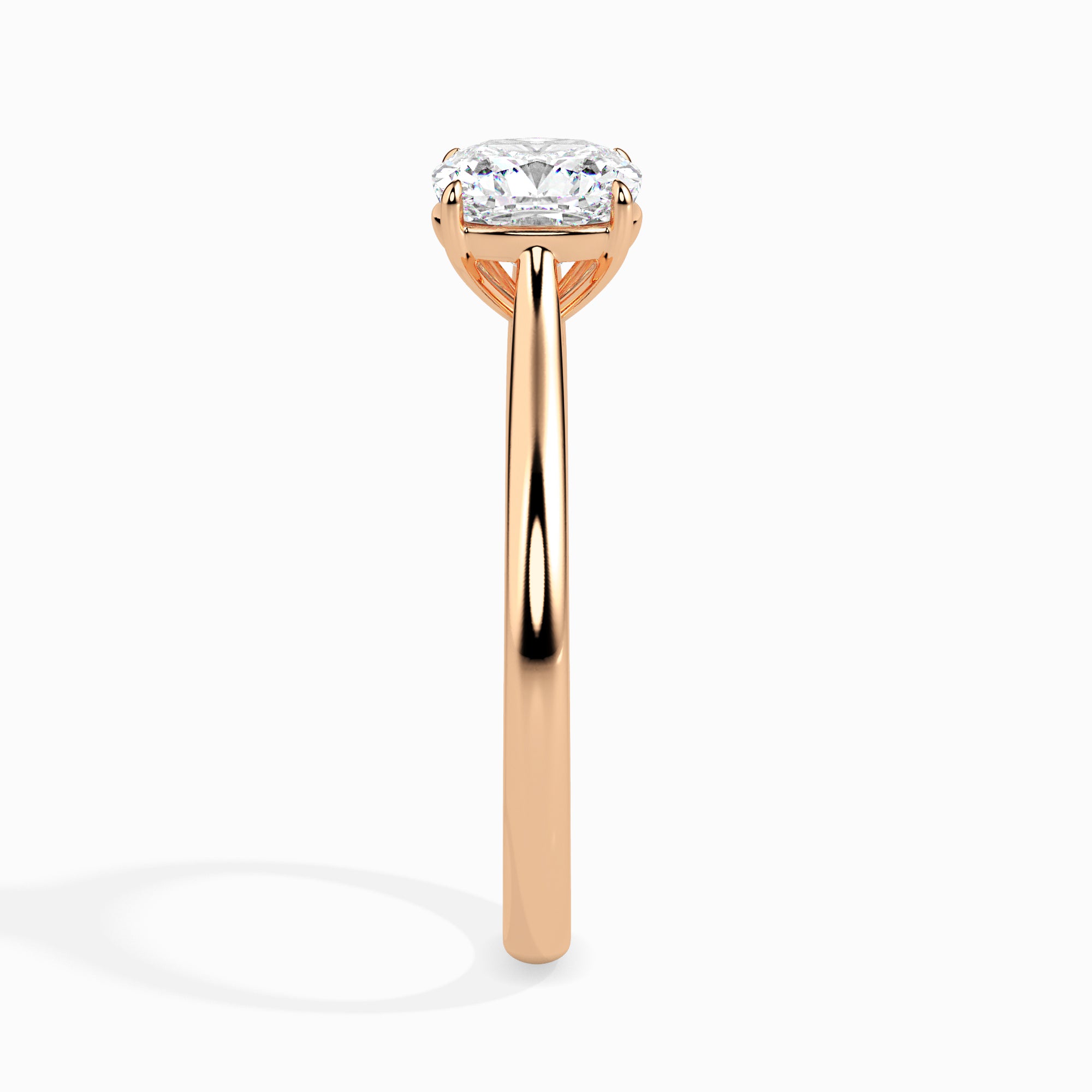 50-Pointer Cushion Cut Solitaire Diamond 18K Rose Gold Ring JL AU 19003R-A