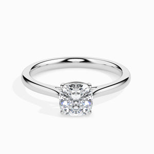 70-Pointer Cushion Cut Solitaire Diamond Platinum Ring JL PT 19003-B