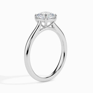 70-Pointer Cushion Cut Solitaire Diamond Platinum Ring JL PT 19003-B