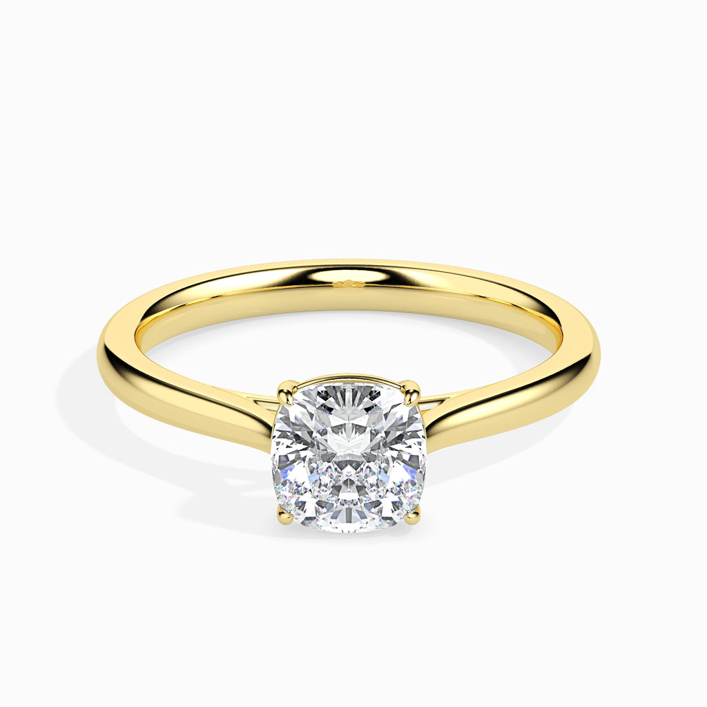 70-Pointer Cushion Cut Solitaire 18K Yellow Gold Ring JL AU 19003Y-B   Jewelove.US