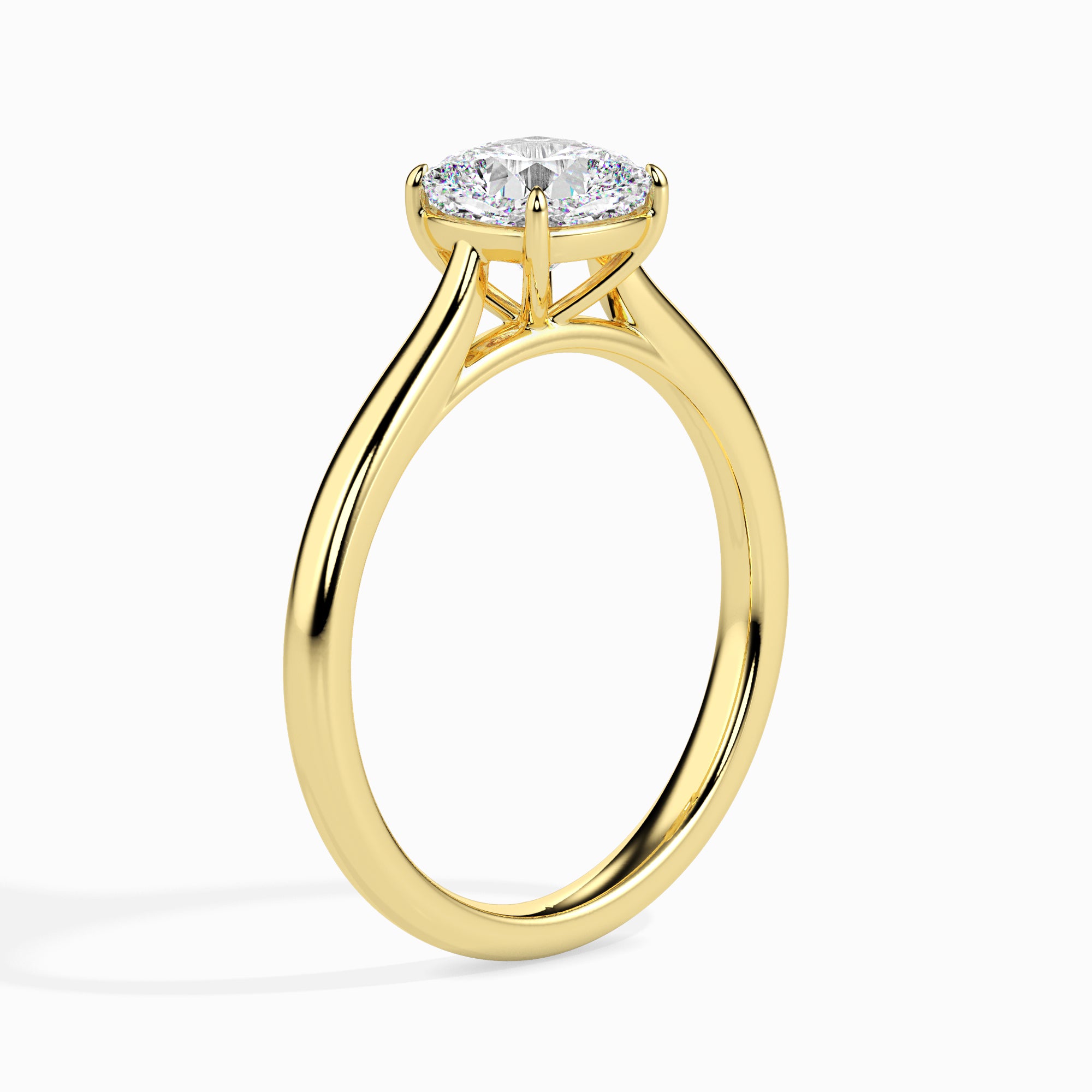 30-Pointer Cushion Cut Solitaire 18K Yellow Gold Ring JL AU 19003Y
